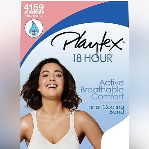 Playtex 18 Hour Bra 4159 Wire Free Size 40C Black 4 Way Support Breathable - Picture 3 of 13